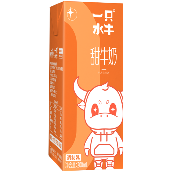 一只水牛甜牛奶